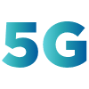 A blue and green gradient logo with the text "5G"
